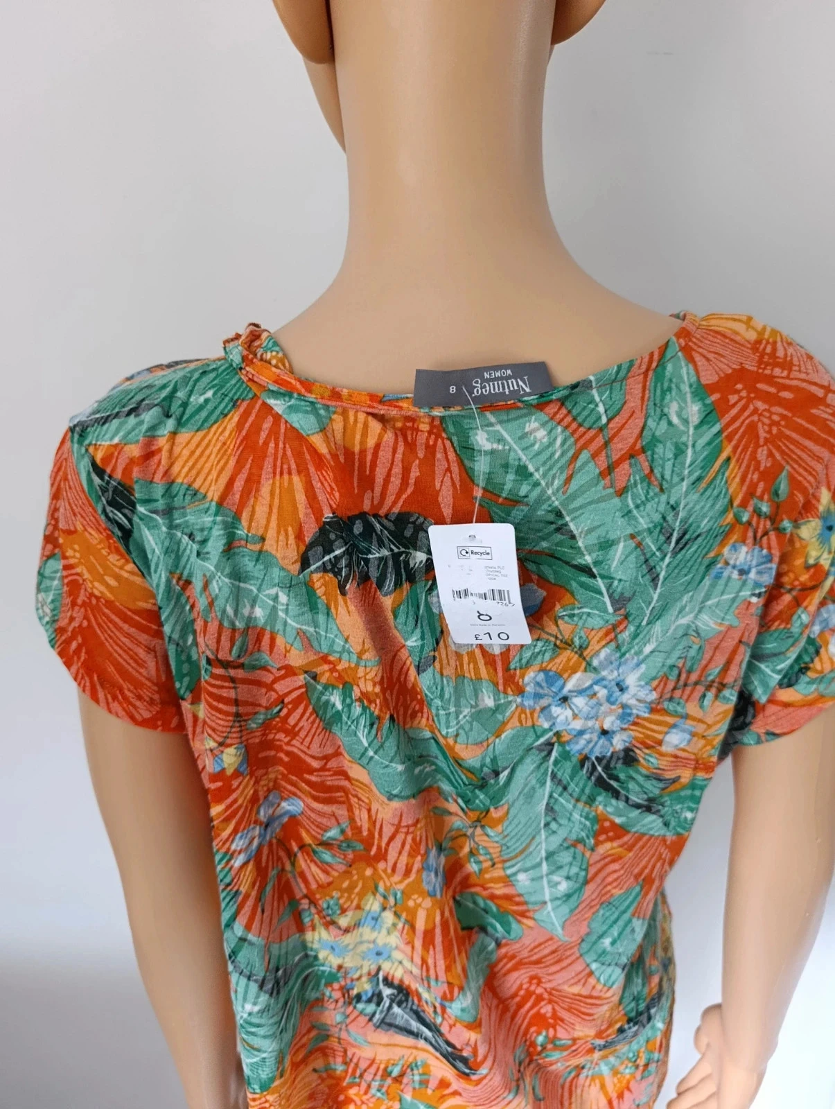 Nutmeg Dames – Tropisch bedrukt T-shirt – Maat s – photo 6